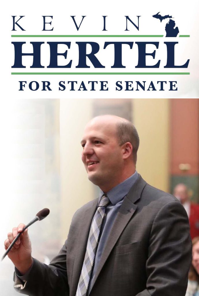 Kevin Hertel for State Senate (with photo of Kevin)